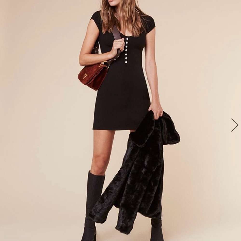 Reformation ribbed black mini